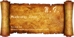 Mudrony Izor névjegykártya